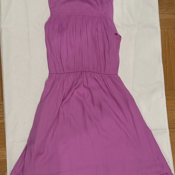 Banana Republic Magenta Orchid Pleated V-Neck Fit & Flare Dress w/Pockets Size 6 - Picture 6 of 6